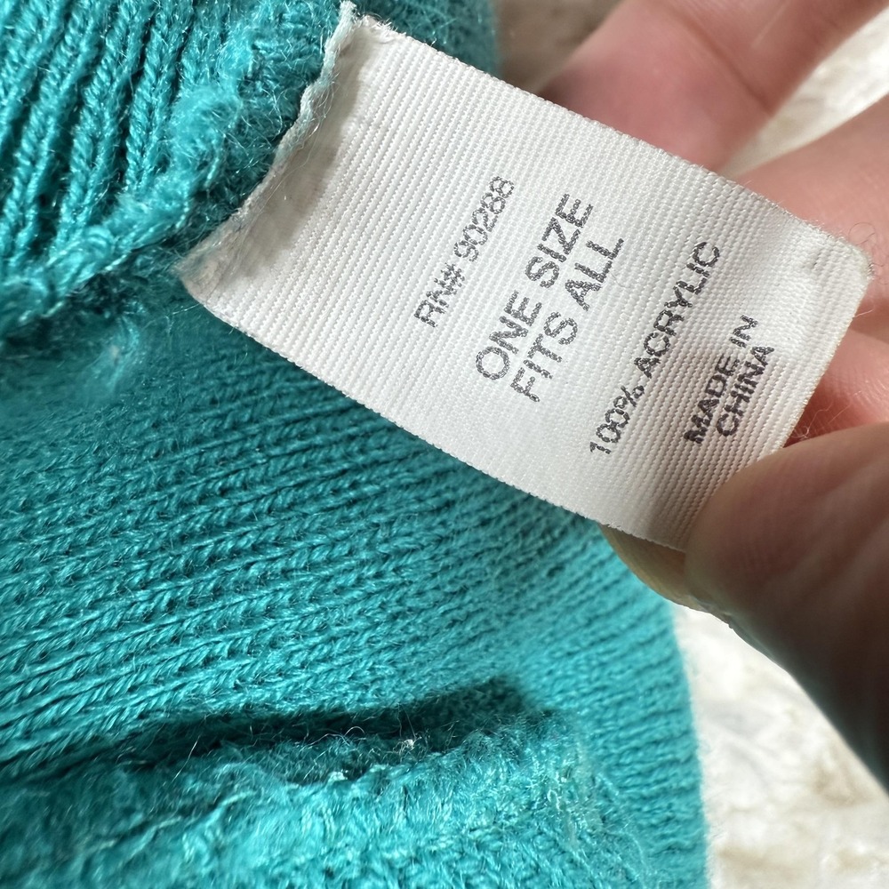 Adidas Originals Hat Beanie Pom Ski Teal Orange Knit Trefoil Winter Outdoors Y2K - Picture 8 of 9